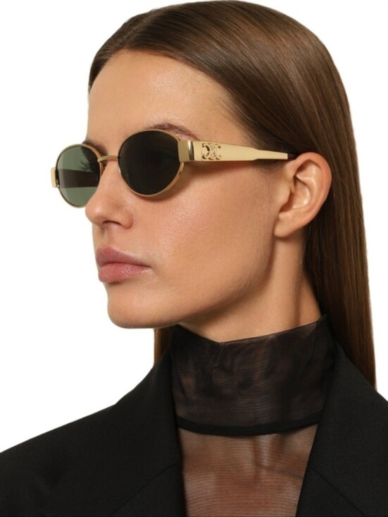 Celine Accessories - NEW! CELINE Metal Triomphe 54MM Oval Sunglasses GOLD HARDWARE